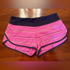 Lululemon Run: Sun Sprinter Short Elevation Stripe Pow Pink/Deep Indigo Size 6